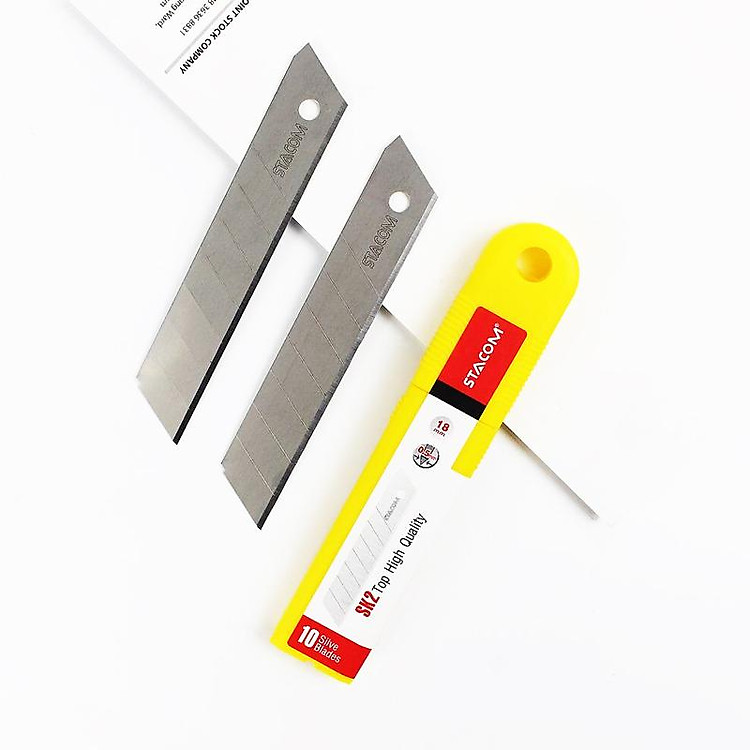 Hộp Lưỡi Dao Rọc Giấy Lớn Stacom E2018 (10 chiếc) - Ảnh 5