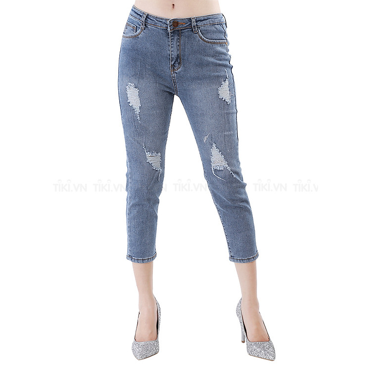 Quần Jeans Thun 9 Tấc Nữ Rách JNR013