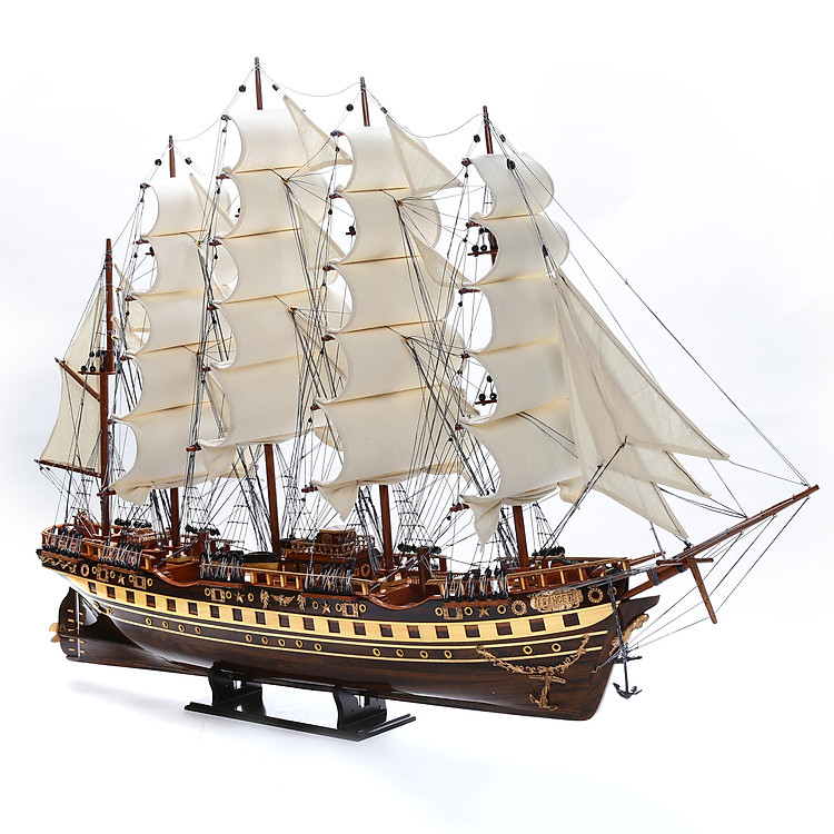 Mô hình tàu thuyền France II thân 80cm loại 1 gỗ muồng đen MNV-TB02/1