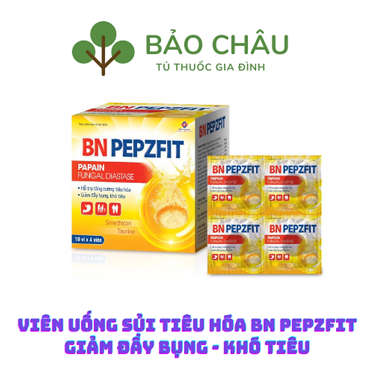Viên sủi tăng cường tiêu hóa, hỗ trợ làm giảm các triệu chứng đầy hơi, chướng bụng, ăn chậm tiêu PEPZFIT Hộp 40 viên