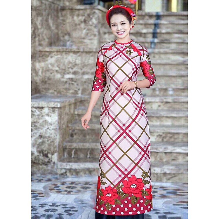 Áo Dài Truyền Thống Họa Tiết Hoa 02