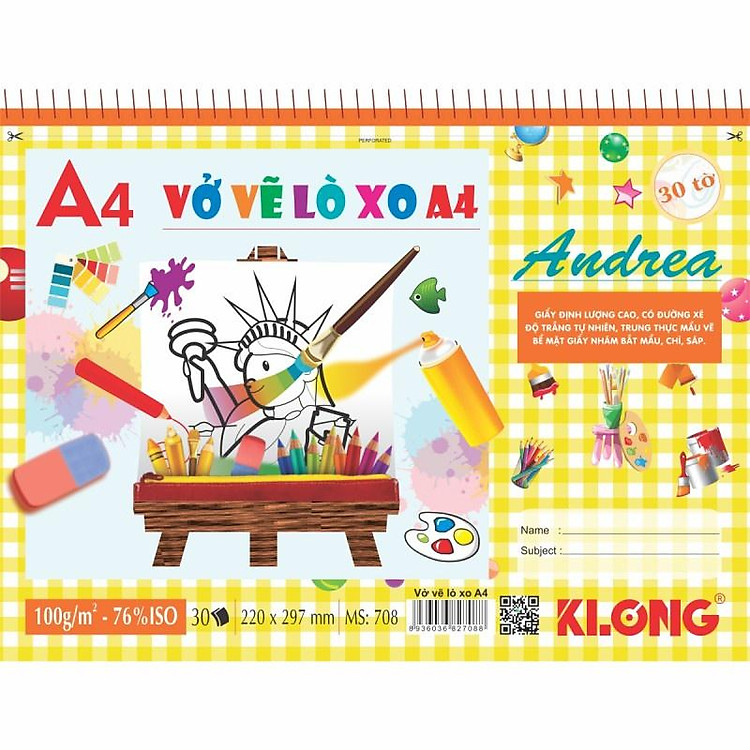 Vở vẽ lò xo xé A4 (30 tờ) - Ảnh 2