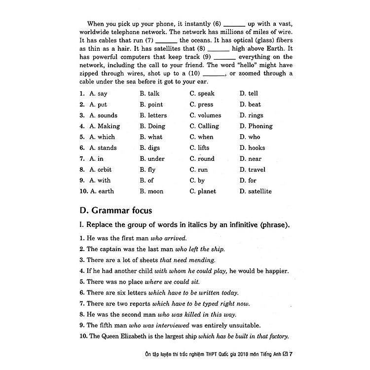 Ôn Tập Luyện Thi Trắc Nghiệm THPTQG 2019 - Môn Tiếng Anh - Ảnh 6