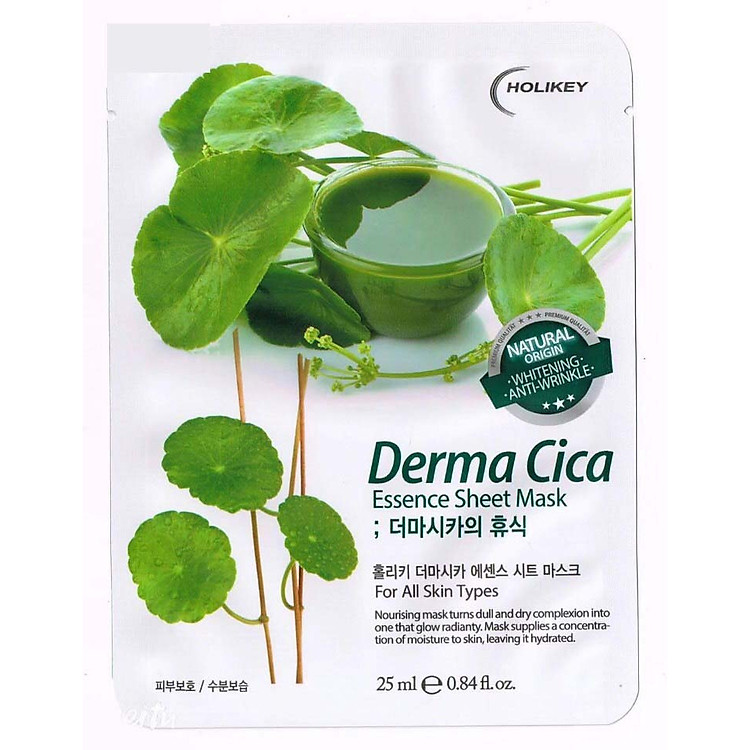 10 miếng mặt nạ dưỡng ẩm, ngừa mụn và trắng da, mờ thâm Holikey Demar Cica - Hàn Quốc Chính Hãng