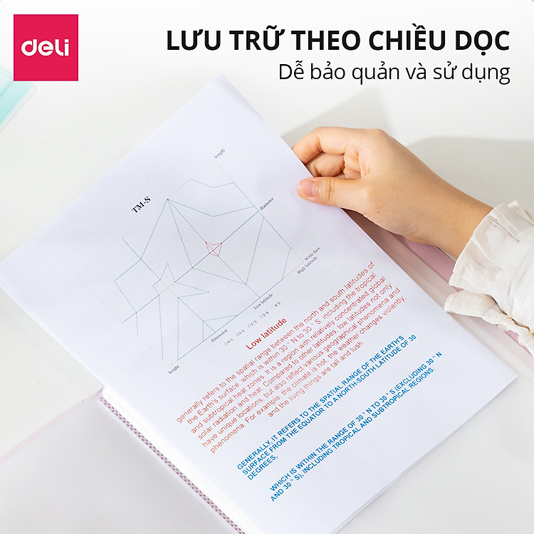 File Tài Liệu Deli A4 (20 trang) - Hồng Cam - Ảnh 6