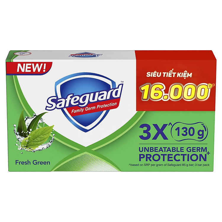Lốc 3 Xà Bông Cục Safeguard Thảo Mộc Thơm Mát (130g x 3)