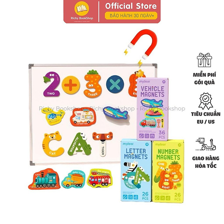 Tìm mua tại Avakids: Bộ Chữ Cái & Số Đếm Nam Châm Mideer - Ngập tràn khuyến mãi