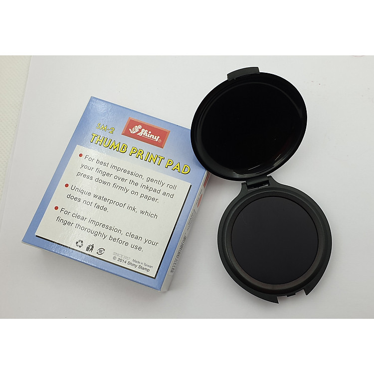 Khay mực lăn tay tròn Shiny SM2 – Màu Xanh