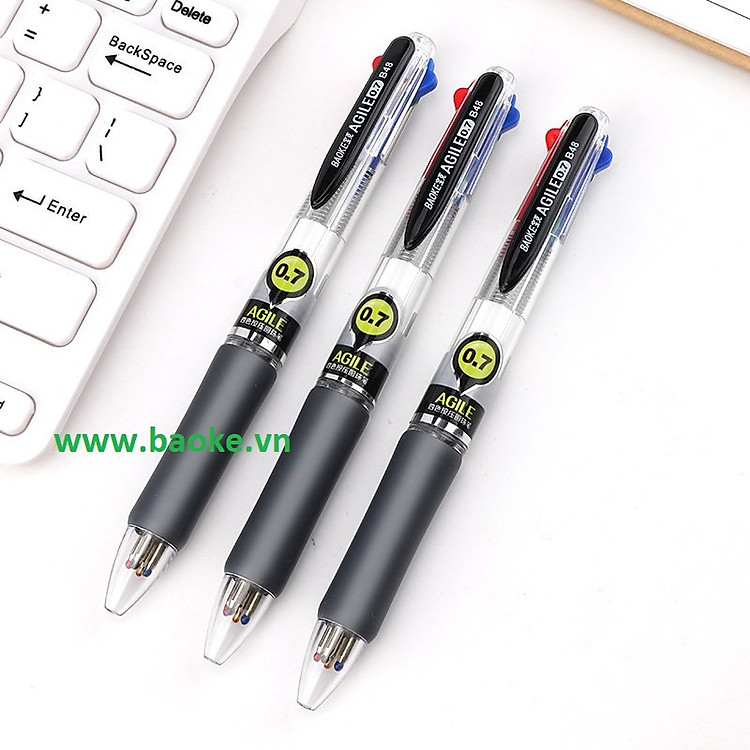 Bộ Bút Bi 4 Ngòi 0.7mm Baoke B48 (3 chiếc) - Ảnh 2