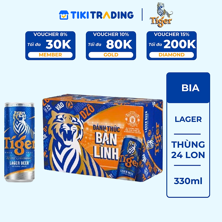 Thùng Bia Tiger 24 Lon (330ml / Lon)