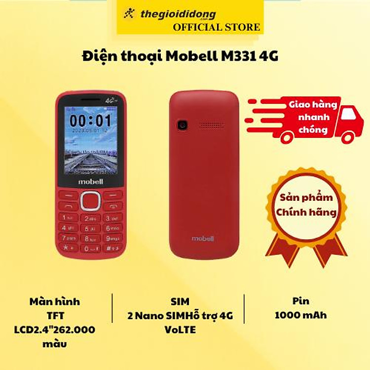 Điện thoại Mobell M331 4G - Hàng Chính Hãng