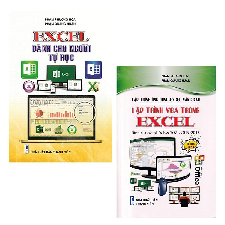 Sách - Combo Excel Dành Cho Người Tự Học + Lập Trình Ứng Dụng - Excel Nâng Cao - Lập Trình VBA Trong Excel (2 Cuốn)- STK