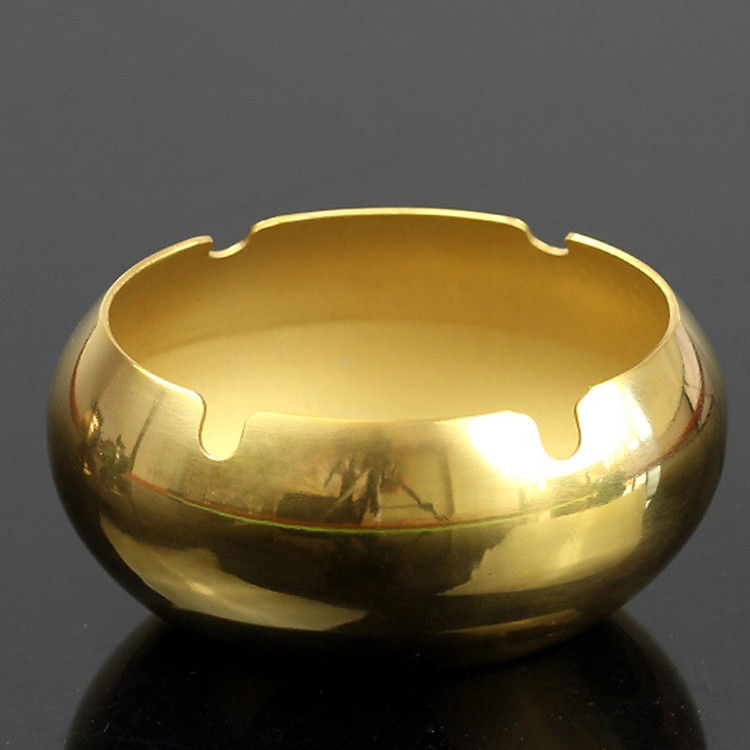 Gạt Tàn Thuốc Lá Inox Cao Cấp - Màu Vàng 11cm