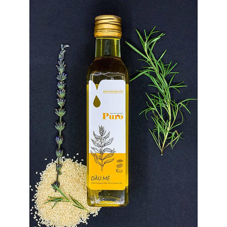 Dầu Mè Đen Nguyên Chất 100% Thương Hiệu Puro - 250ml - An Toàn Sức Khỏe Cho Mọi Nhà - Hàng Chính Hãng