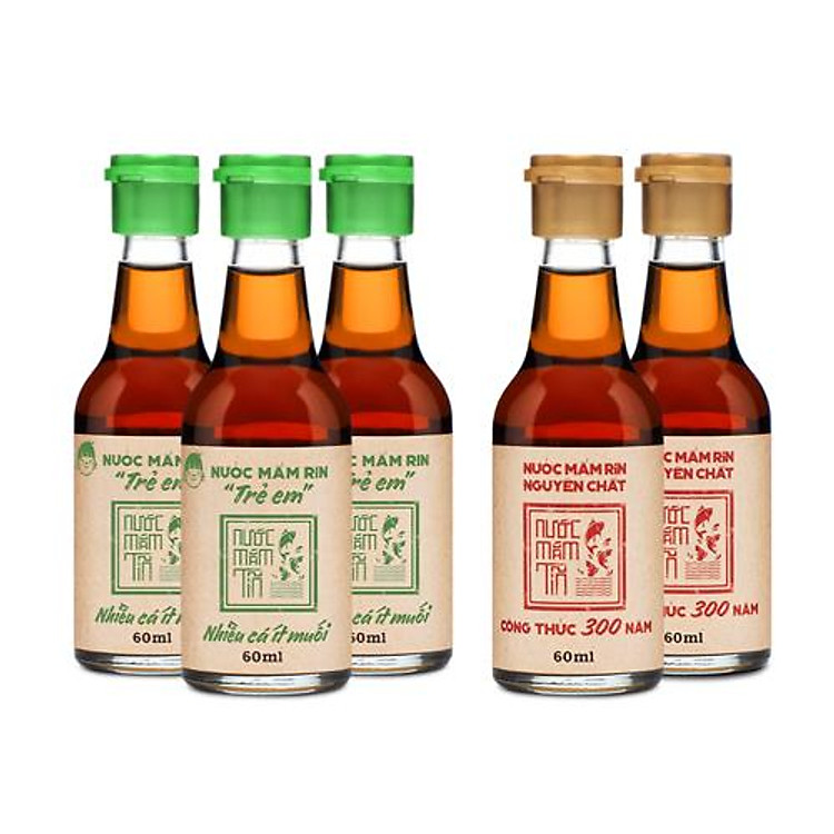 Combo 3 chai nước mắm Tĩn cho bé ăn dặm 42N chai thủy tinh 60ml tặng 2 chai nước mắm Tĩn du lịch mini 40N chai thủy tinh 60ml nước mắm rin nguyên chất nhĩ từ cá cơm than