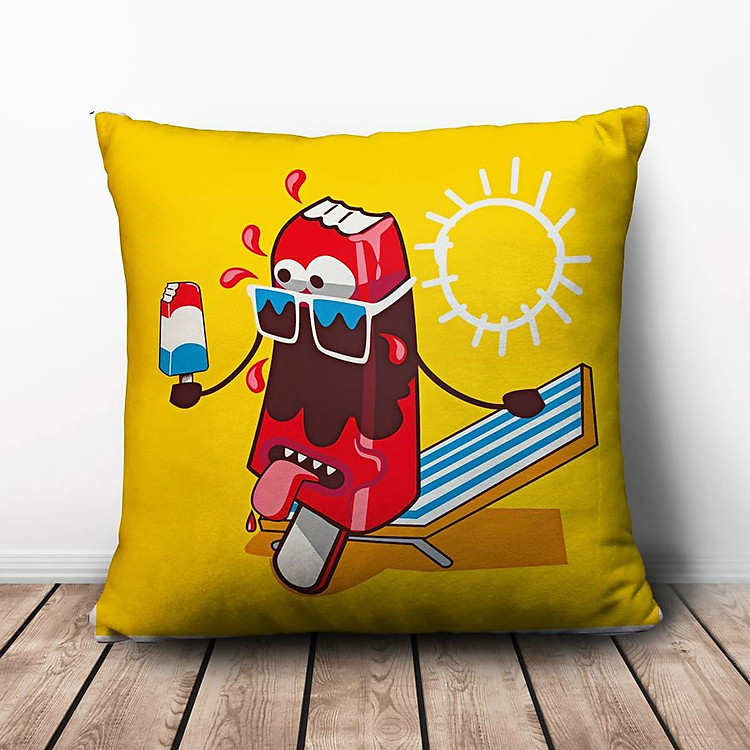 Gối Ôm Vuông Que Kem Dưới Ánh Mặt Trời GVFO003 (36 x 36 cm)