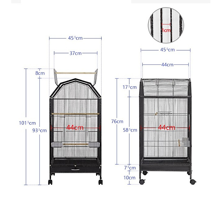 1 lồng T2 thép sơn tĩnh điện cao cấp nhập khẩu 44*44*93 dùng nuôi các dòng vẹt nhỏ và trung