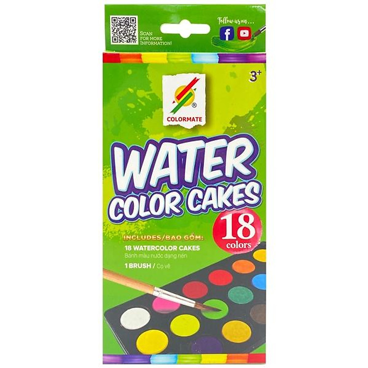 Bánh Màu Nước Dạng Nén (18 màu)