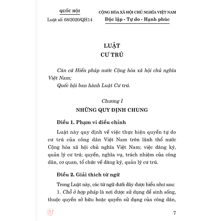 Luật cư trú - bản in năm 2021 - Ảnh 3