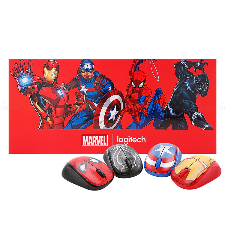 Bộ 4 Chuột Logitech M238 Marvel Collection - Hàng Chính Hãng