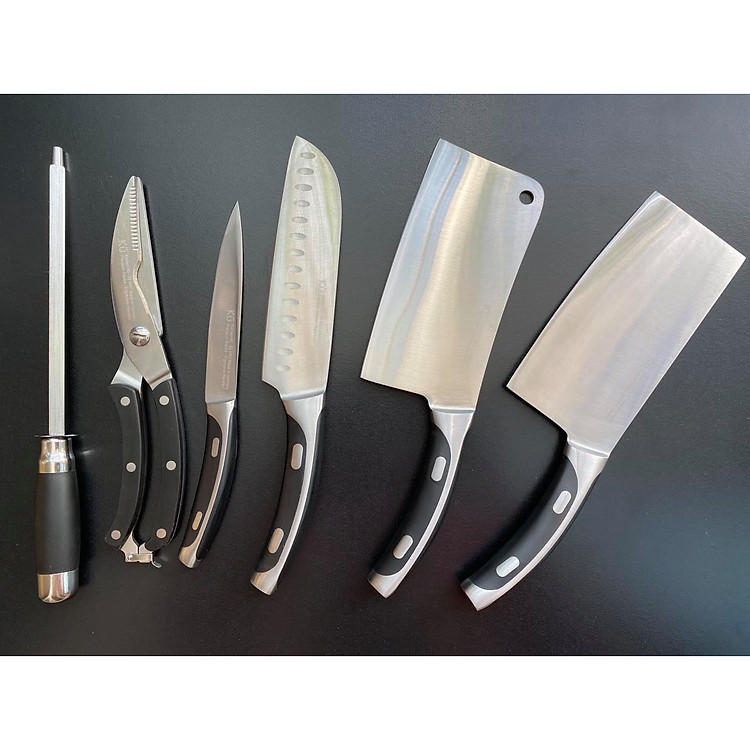 Bộ Dao 7 Món Nhà Bếp Bằng Thép Không Gỉ KUCHEN ĐỨC - KU K62709 - Hàng Chính Hãng