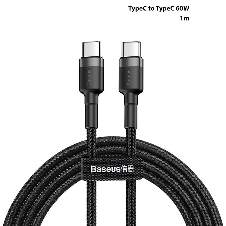 Dây cáp sạc nhanh Type-C truyền data tốc độ cao Baseus Cafule Type C to Type C PD cho Smartphone / Tablet / Macbook / Laptop Type C dài 1M (3A, 60W, Sạc nhanh PD, Sạc nhanh QC 4.0 Quick Charge) - hàng chính hãng