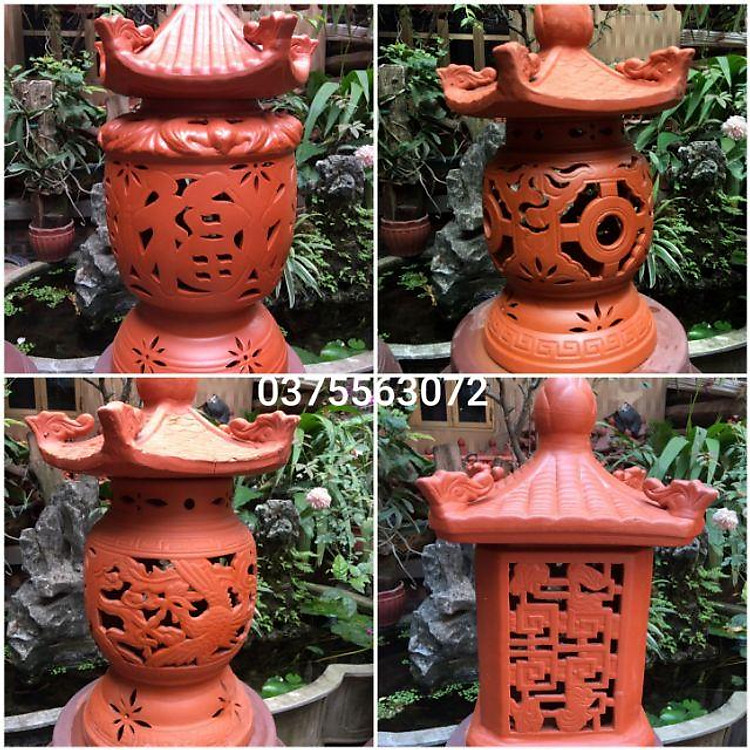 Đèn gốm trang trí, decor sân vườn, ngoài trời - Đèn gốm Bát tràng