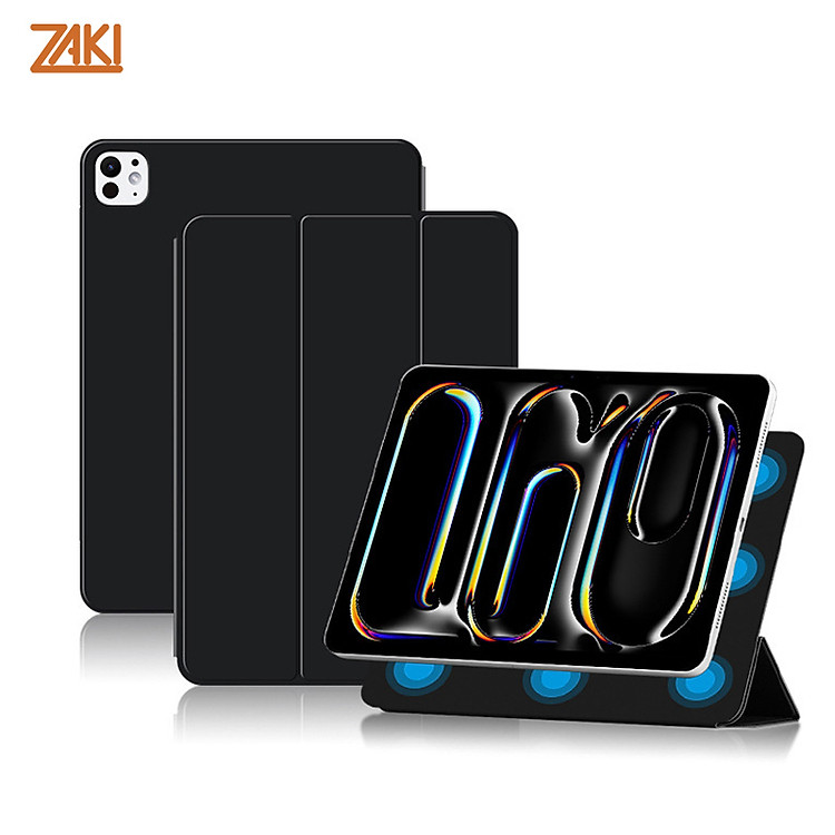 Bao da nam châm không nắp gài dành cho iPad Pro 11" M4 2024/Air 6 11" M3/M2 Zaki siêu mỏng - Hàng Nhập Khẩu