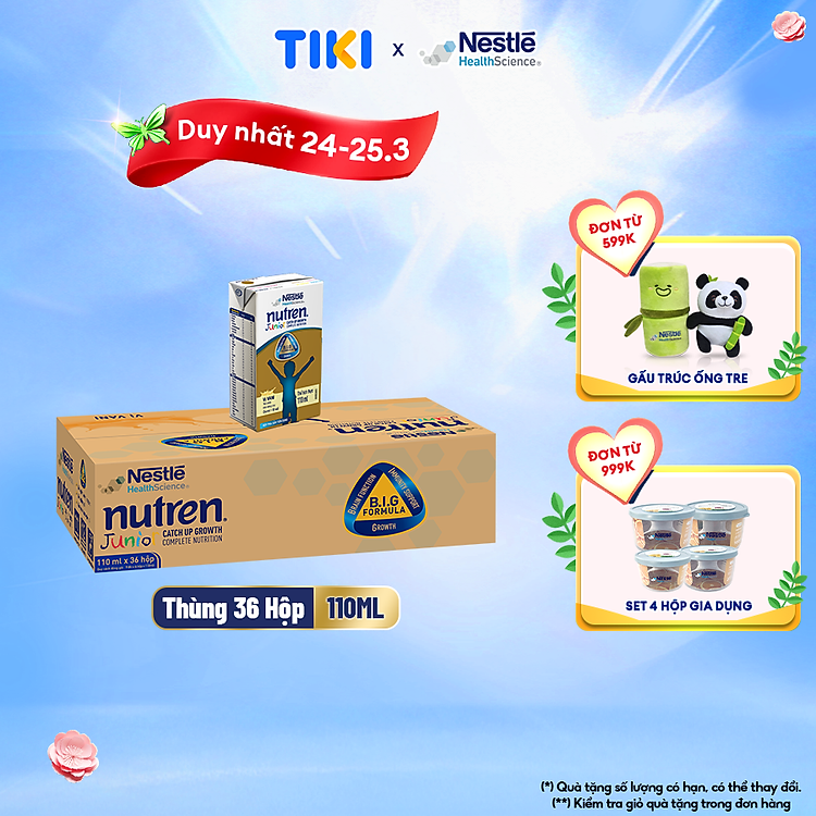 Tìm mua tại Avakids:Thùng 36 hộp Nutren Junior 110ML, tràn ngập Khuyến mãi, Ưu đãi