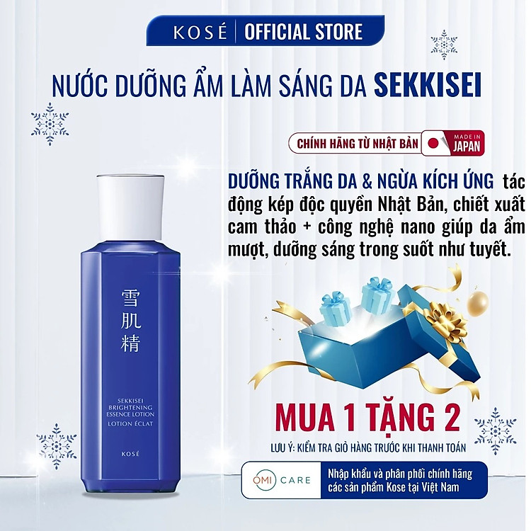 Nước Dưỡng Ẩm Làm Sáng Da,Dưỡng Trắng, Cấp Ẩm, Hỗ Trợ Giảm Khô Ráp & Xỉn Màu Sekkisei Kose Nhật Bản 350ml