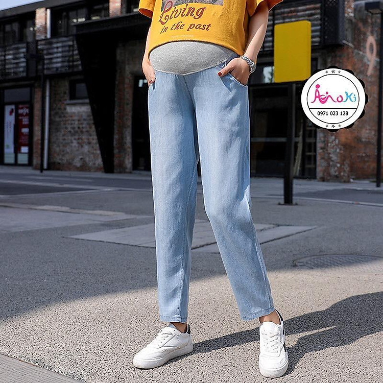 Quần bò bầu-Quần jean lụa bầu cao cấp,