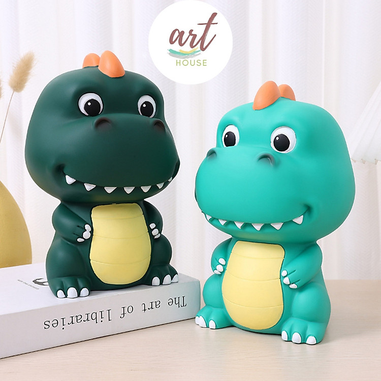 Ống Tiết Kiệm Khủng Long Lớn Heo Đất Trang Trí Quà Tặng - Xanh Nhạt - Ảnh 2