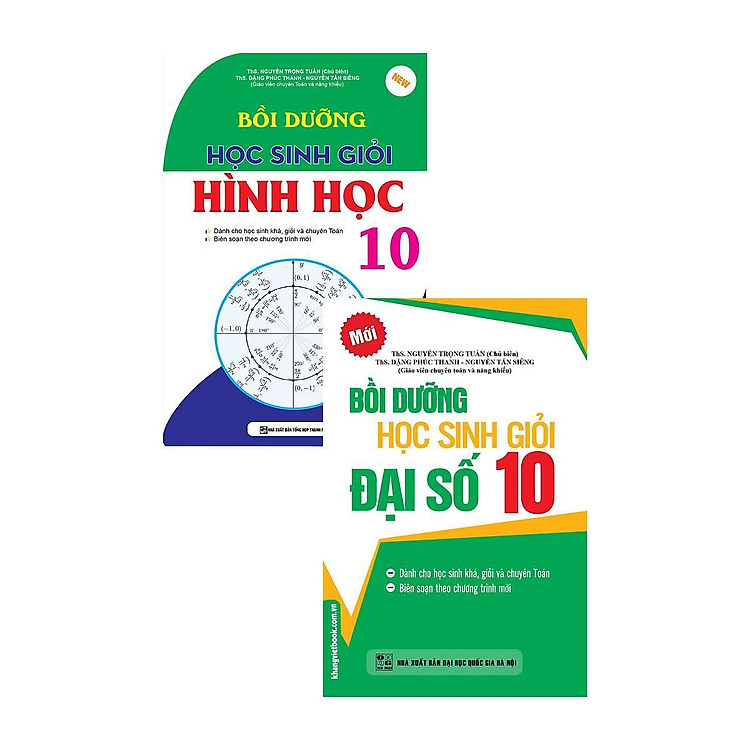 Sách - Bồi Dưỡng Học Sinh Giỏi Hình Học + Đại Số Lớp 10 - Combo 2 Cuốn - Khang Việt Book