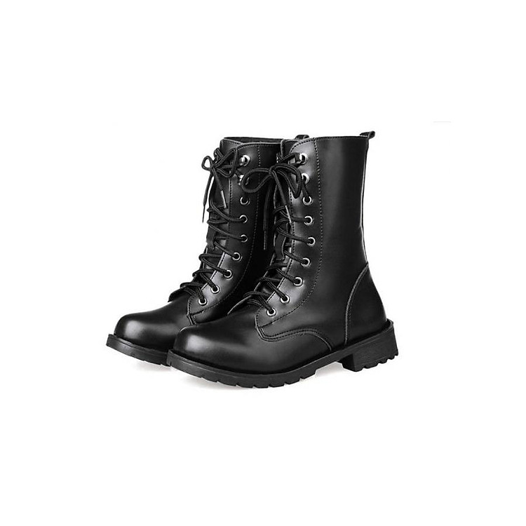 Giày nam combat boot da trơn S061