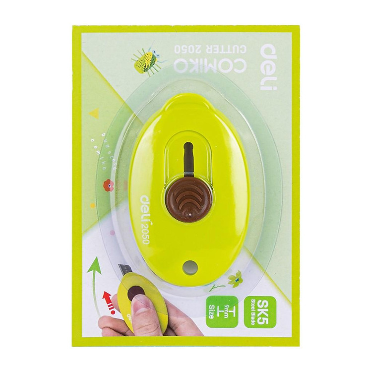 Dao rọc giấy mini 35mm Deli E2050 - Xanh Dương - Ảnh 4