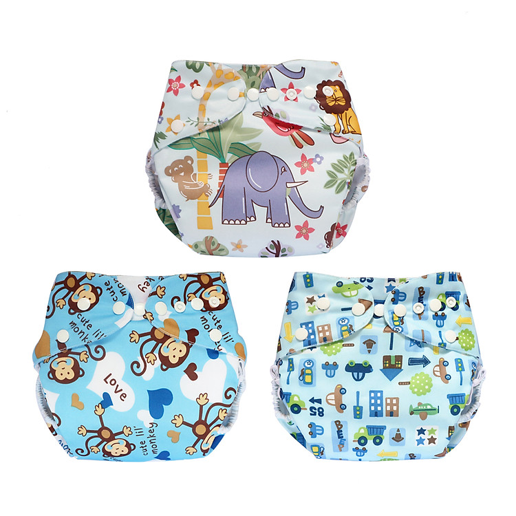 Combo 3 bộ tã vải Đêm Siêu chống tràn BabyCute size S, M, L, XL, XXL - Giao mẫu ngẫu nhiên
