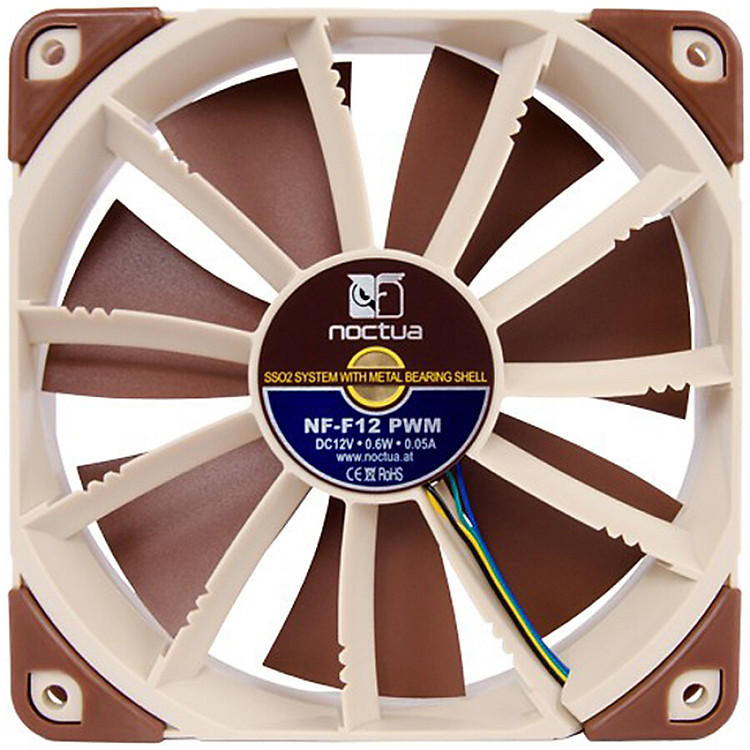 Quạt Cây Owl (NOCTUA) NF-F12 PWM 12cm ( Điều Khiển Nhiệt Độ/ 4 Chân Quạt Gió/ U12S)