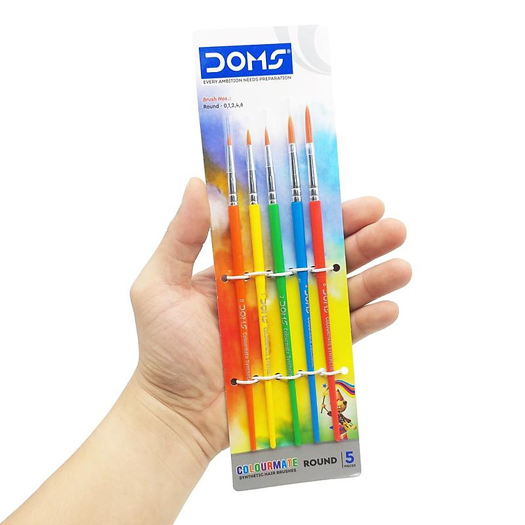 Bộ Cọ Vẽ Đầu Tròn DOMS Colormate 8341 (5 cây) - Ảnh 6