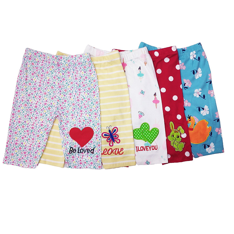 Combo 5 Quần Legging Cho Bé Gái Hàng Xuất Dư Xịn