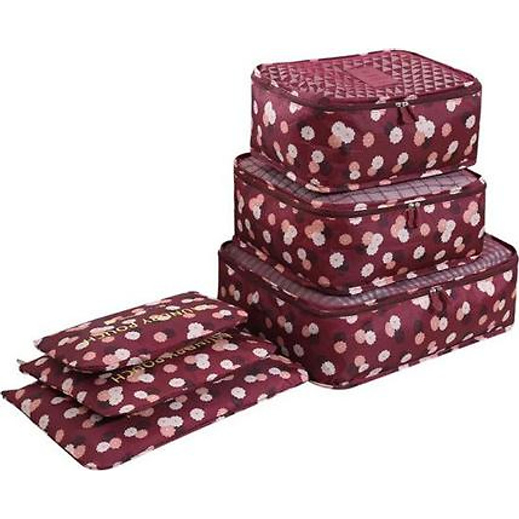 Set 6 Túi Đựng Đồ Du Lịch Chống Thấm - Giao hình ngẫu nhiên + Tặng 2 túi khử mùi giày Nhật Pháp