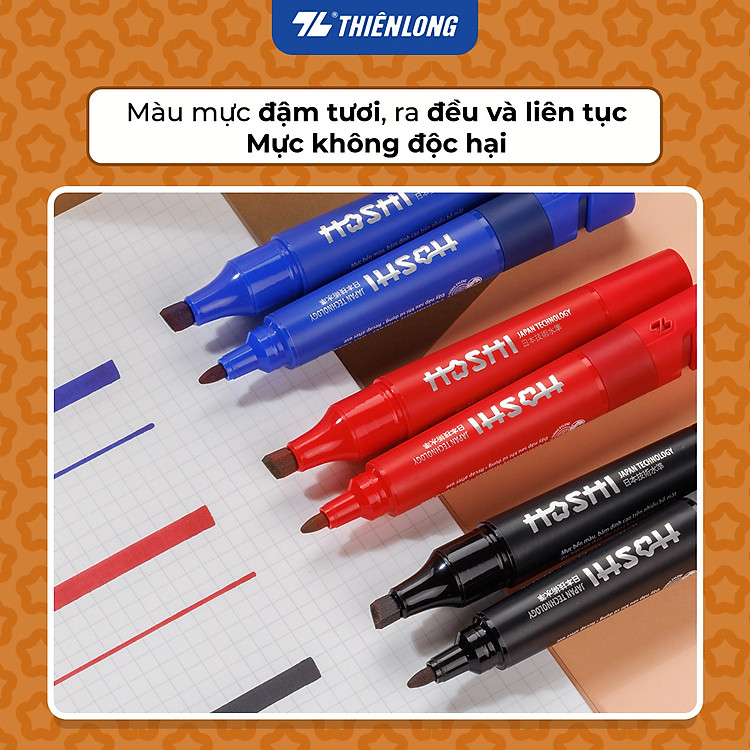 Bút Lông Dầu Hoshi Thiên Long PM-021 (Mực xanh) - Ảnh 6