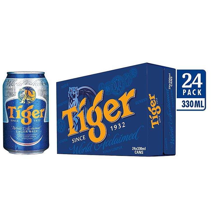 Bia tiger xanh 330 ml 1 thùng 20 lon