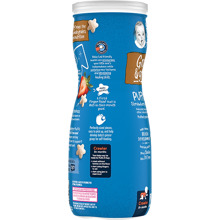 Bánh Ăn Dặm Gerber Puffs Dâu Táo 42g Hàng chuẩn Giá rẻ - Hình ảnh 2