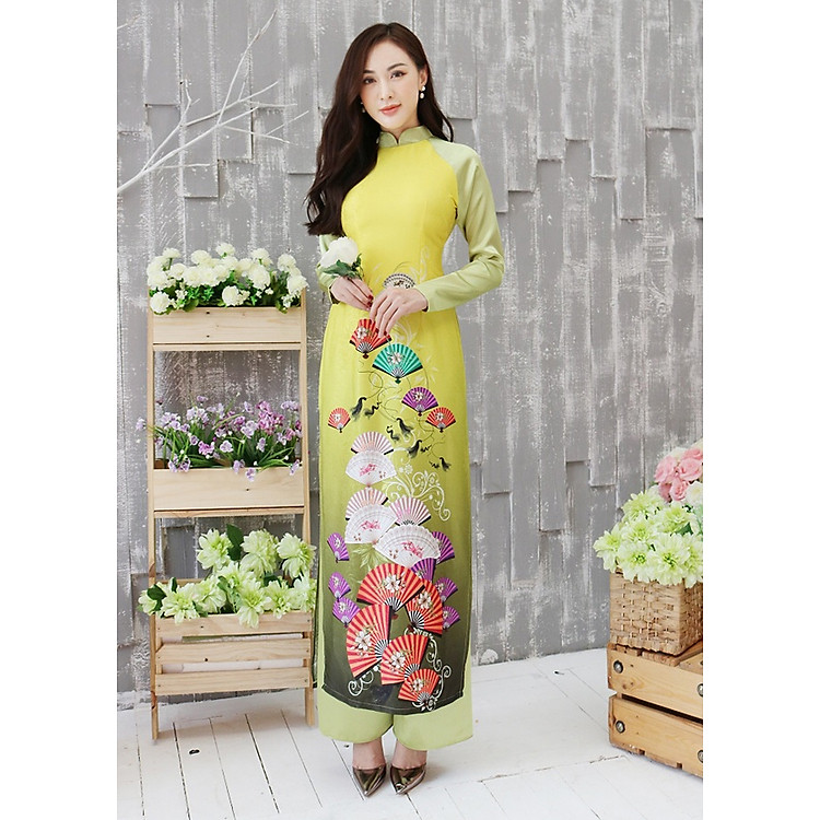 Set Áo Dài Nữ Họa Tiết 3D Kèm Quần Dài