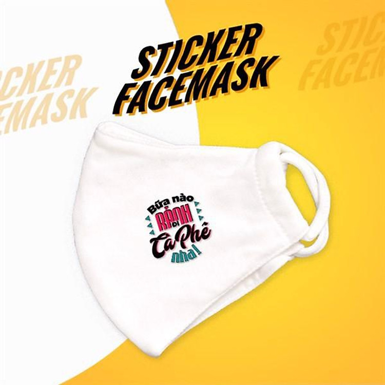 Bữa nào rảnh cà phê nha - Sticker Face Mask