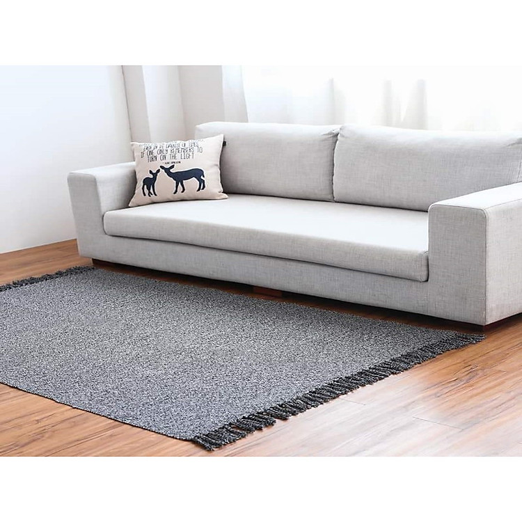 Thảm Decor Dệt Xám Đen
