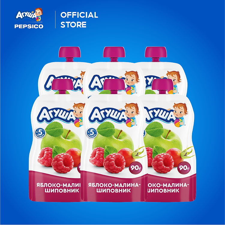 Combo 6 Gói Trái cây nghiền Agusha Chính hãng Tiết kiệm