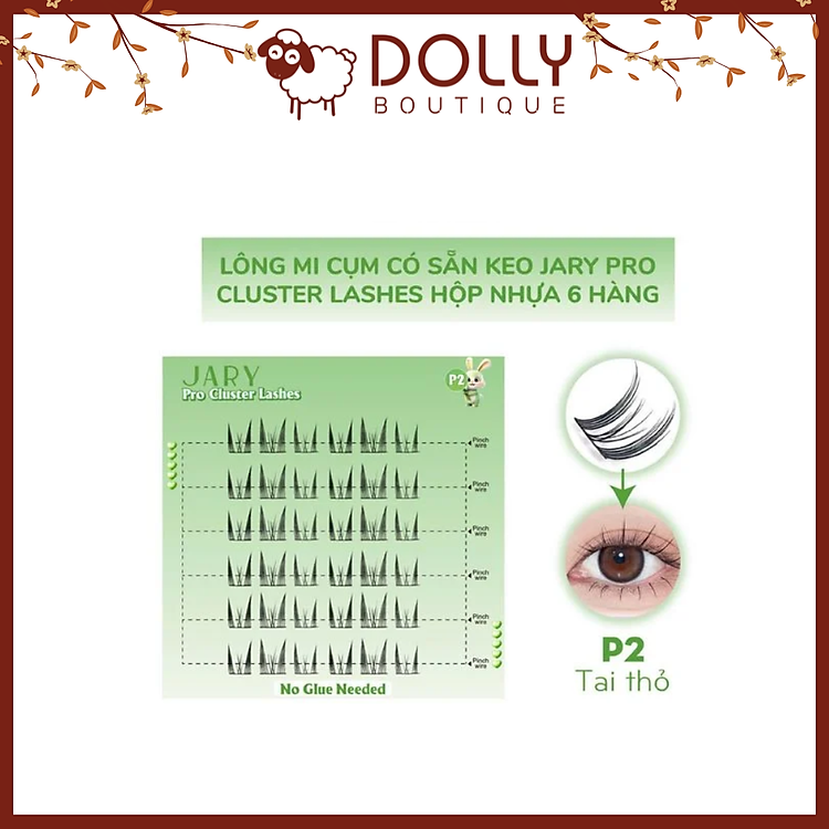 Lông mi cụm có sẵn keo Jary Pro Cluster Lashes Hộp Nhựa 6 hàng P2