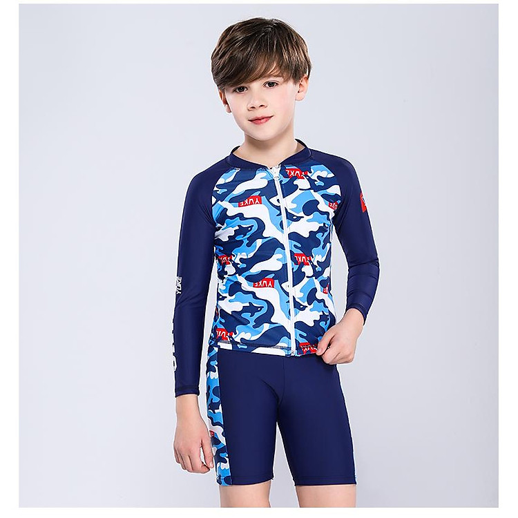 Đồ bơi cho bé trai quần short dài tay size từ 15kg đến 50kg