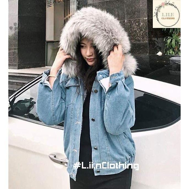 ÁO KHOÁC BÒ MŨ LÓT LÔNG CHO NỮ